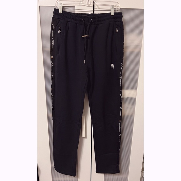 NWT Homme Femme Signature Track Pants in Black Luxury Street Wear Size L